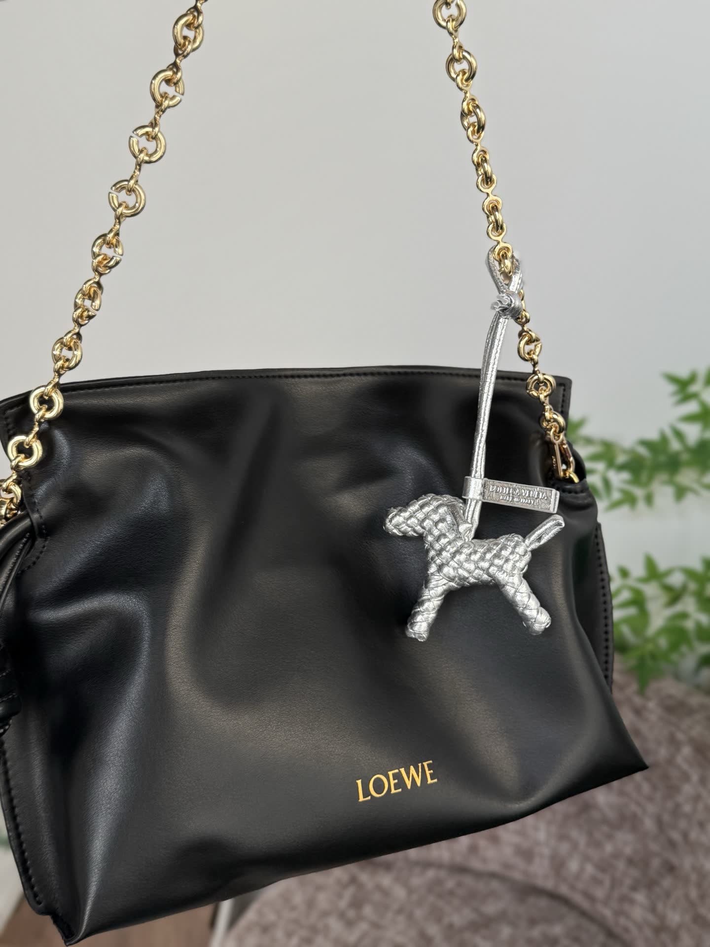 Bottega Veneta Silver Dog Charm